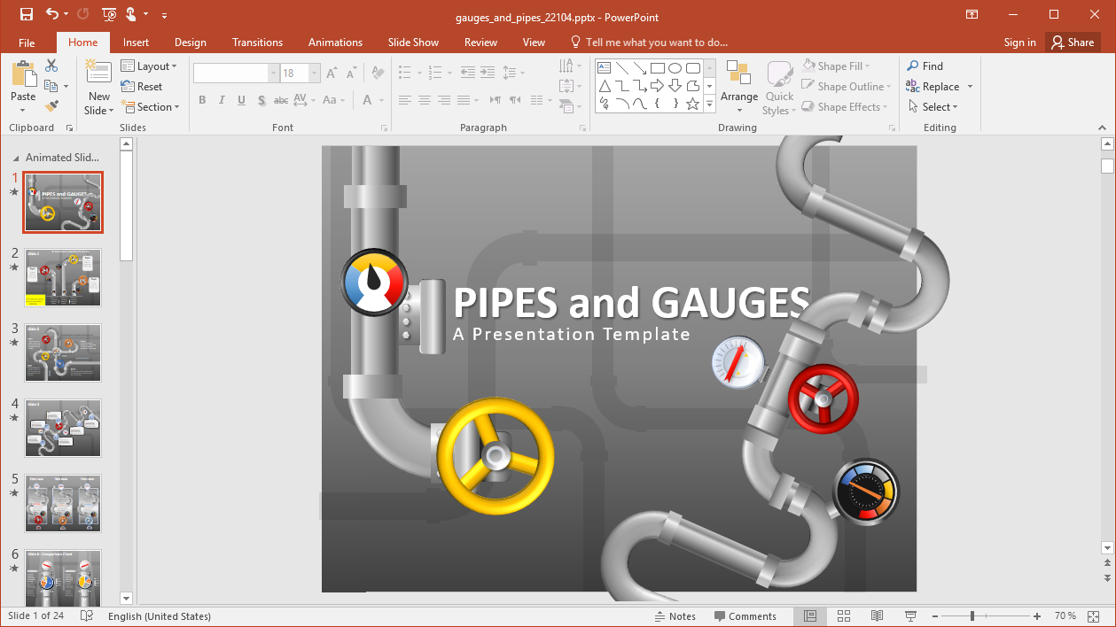 Animated Pipes Powerpoint Template Intended For Multimedia Powerpoint