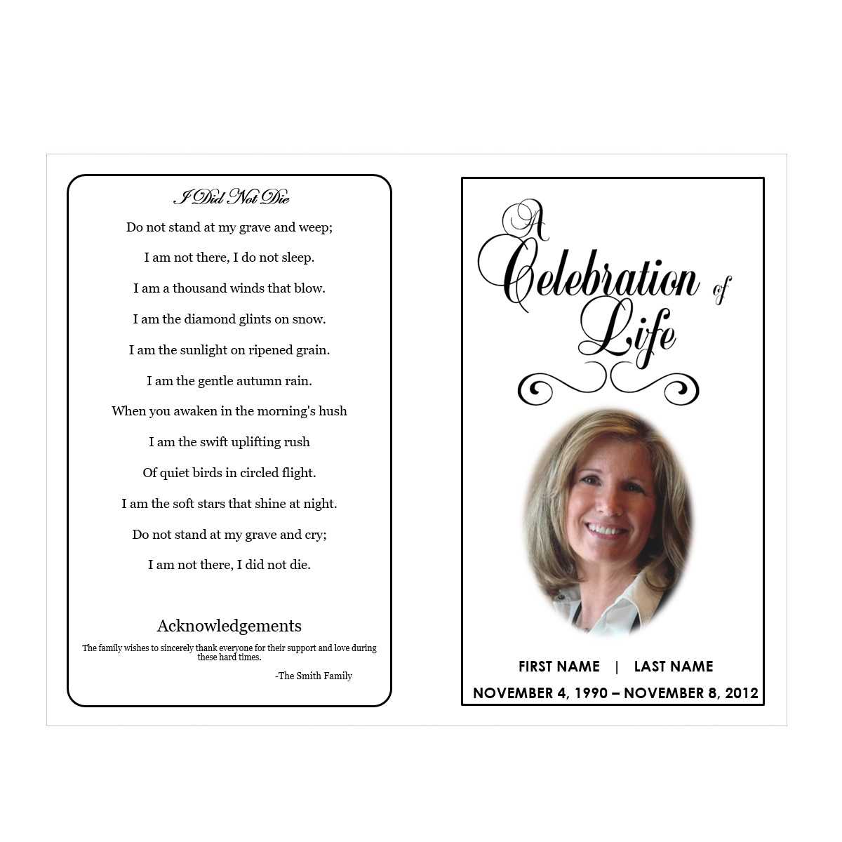 001 Celebration Of Life Template Ideas Unbelievable Word Throughout Remembrance Cards Template Free