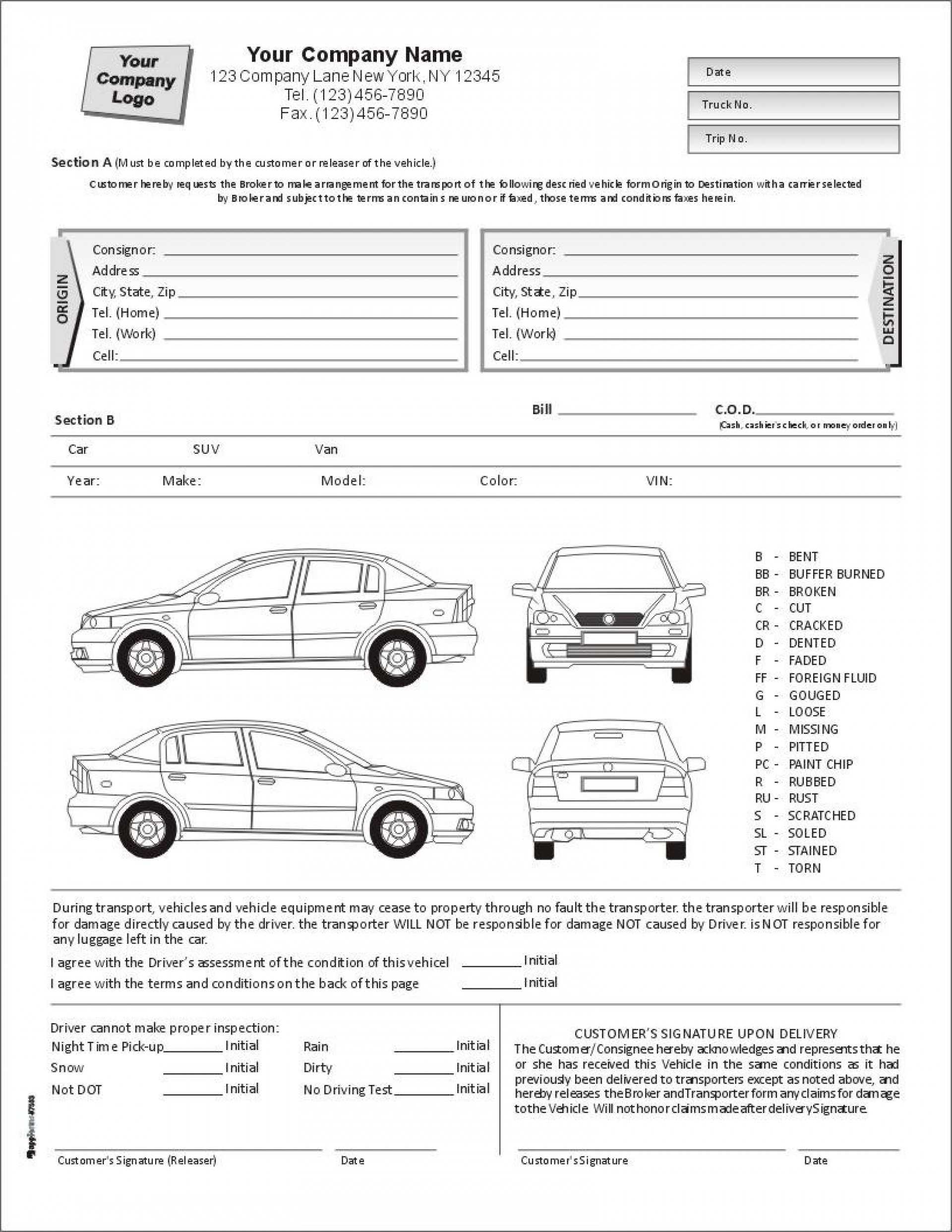 001 Vehicle Condition Report Template Fearsome Ideas Blank Throughout Car Damage Report Template