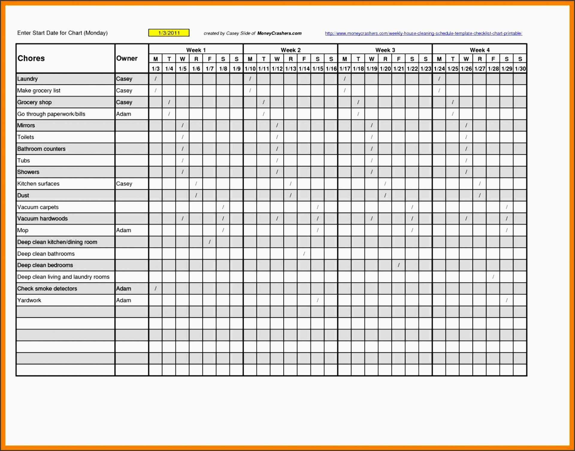 003 Editable Cleaning Schedule Template Impressive Ideas For Blank Cleaning Schedule Template