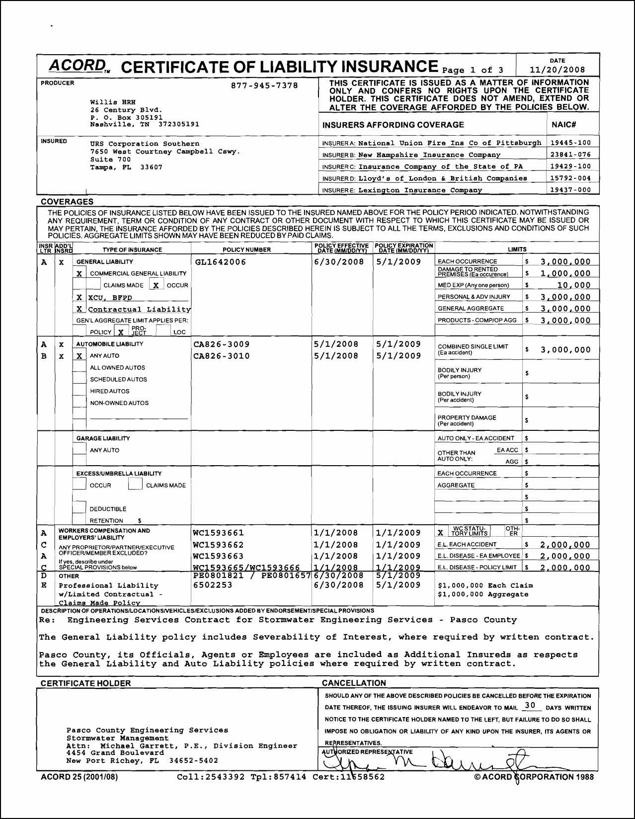 004 Certificate Of Insurance Template Acord Luxury Blank Throughout Acord Insurance Certificate Template