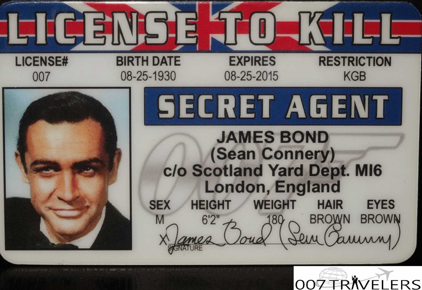 007 Travelers: 007 Item: License To Kill Id Card In Mi6 Id Card Template