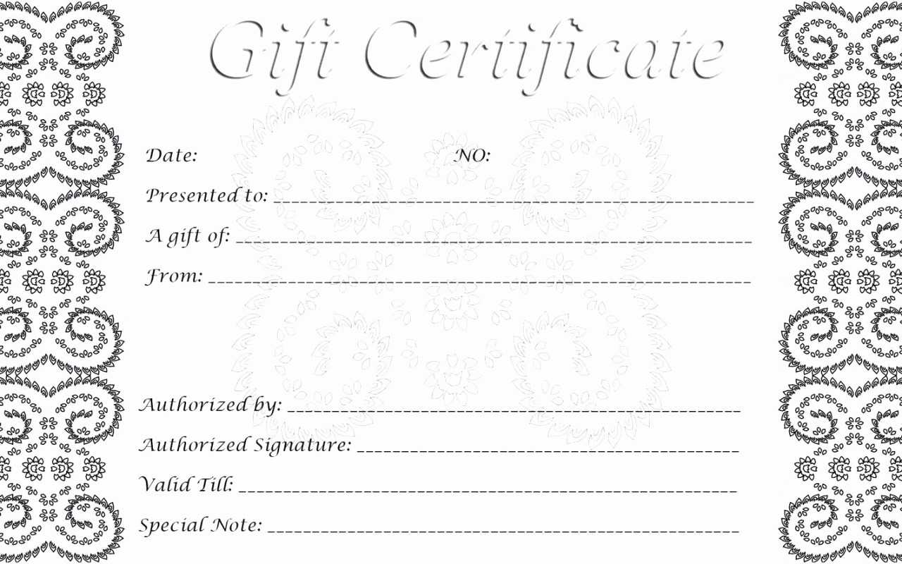 011 Blank Gift Certificate Template Ideas Online Printable Intended For Black And White Gift Certificate Template Free