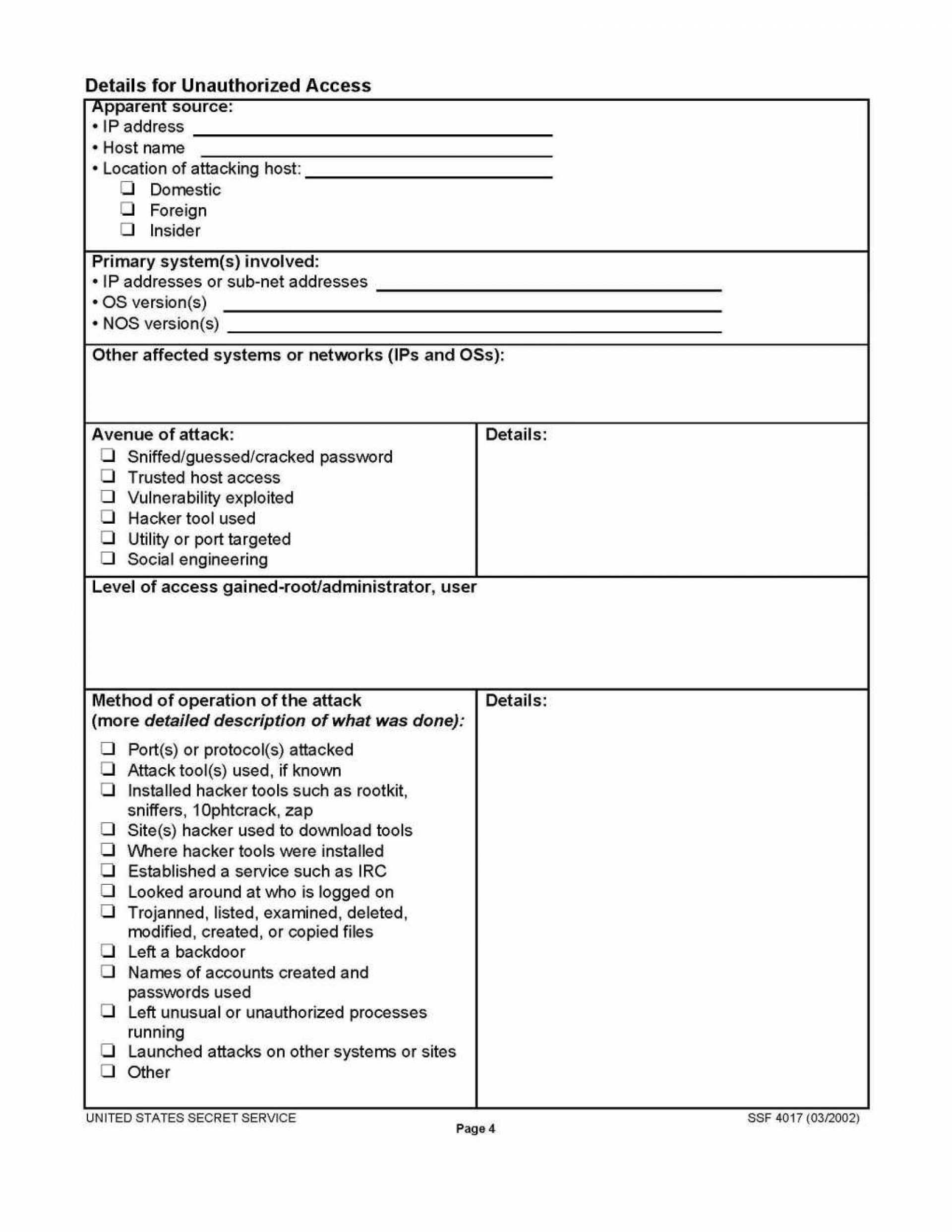 011 How To Write Security Incident Report Example For Computer Incident Report Template