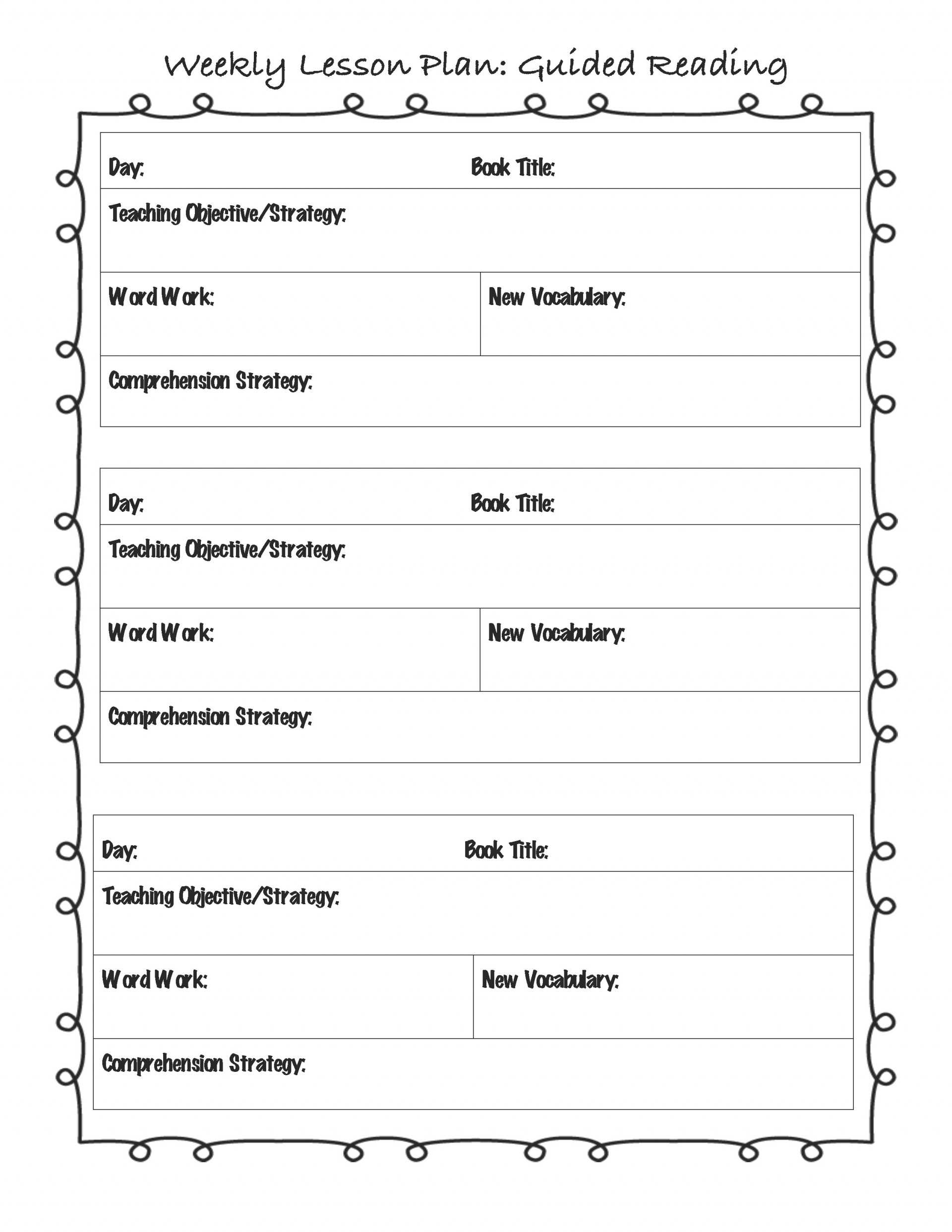 013 Preschool Daily Lesson Planate Thegam On Fresh K To In Inside Preschool Weekly Report Template