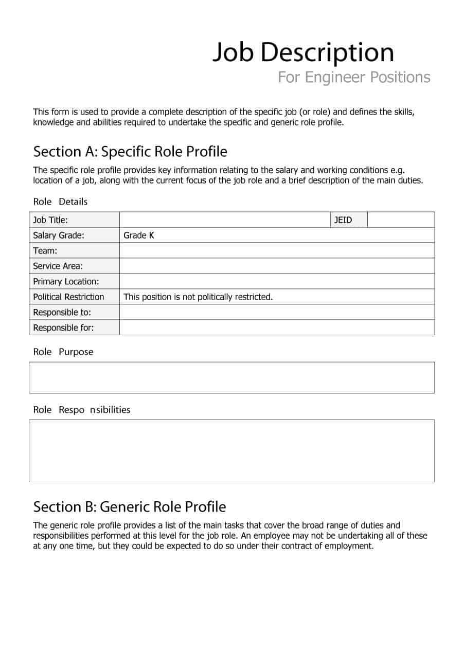 015 Job Description Template Form Exceptional Ideas Doc Throughout Job Descriptions Template Word