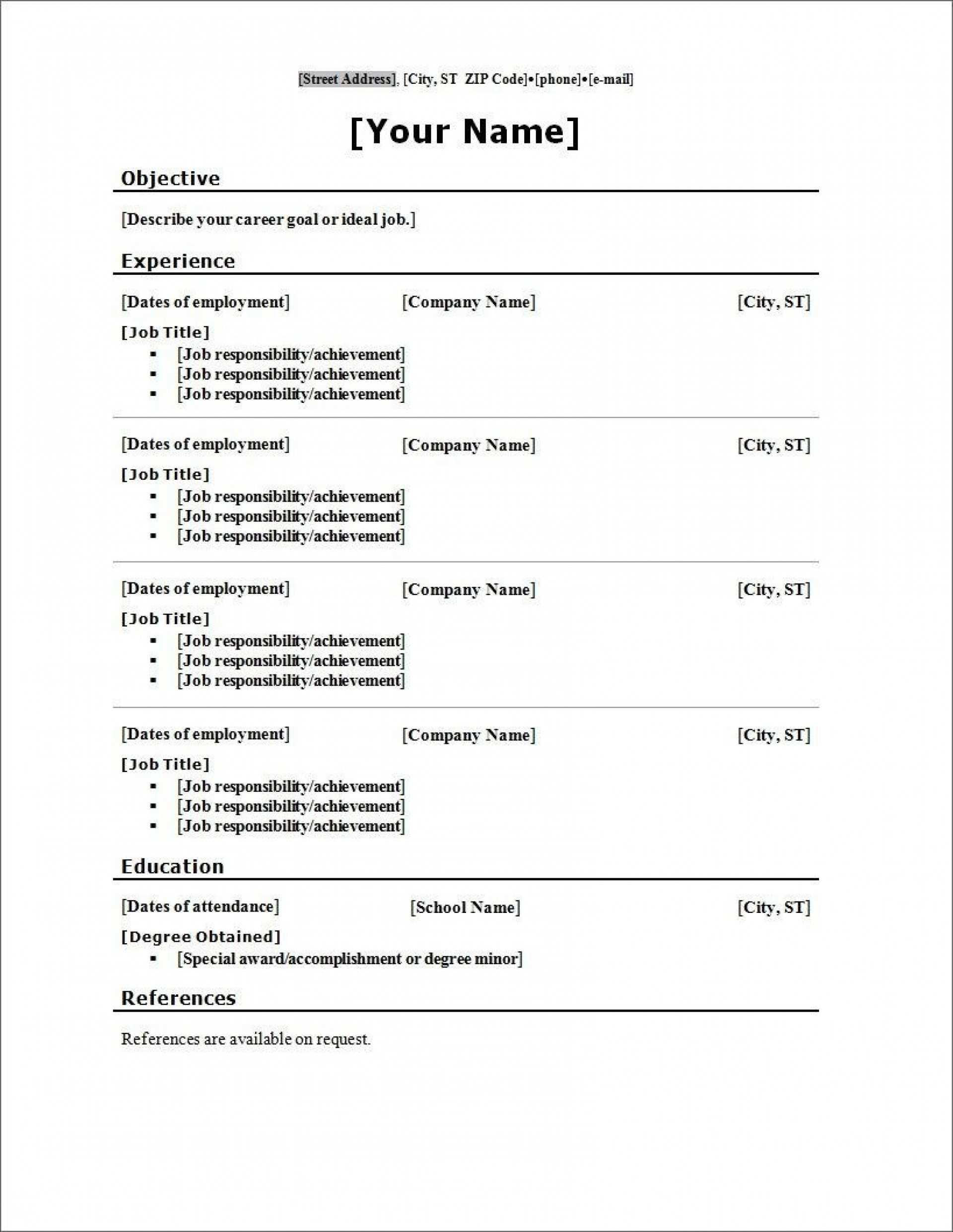 018 Template Ideas Microsoft Word Resume Top Ms With Picture Throughout Free Blank Resume Templates For Microsoft Word