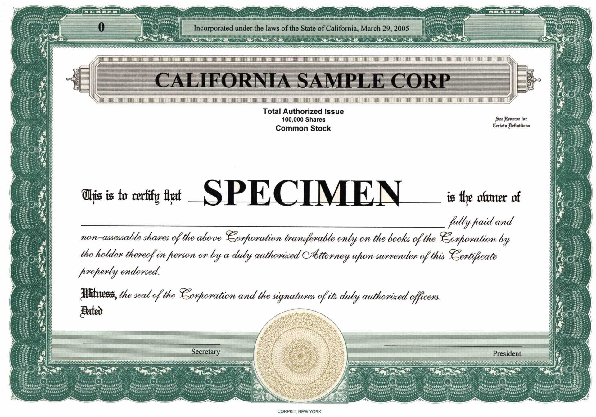 019 Stock Certificate Templates Word Download Now Blank Free Within Stock Certificate Template Word