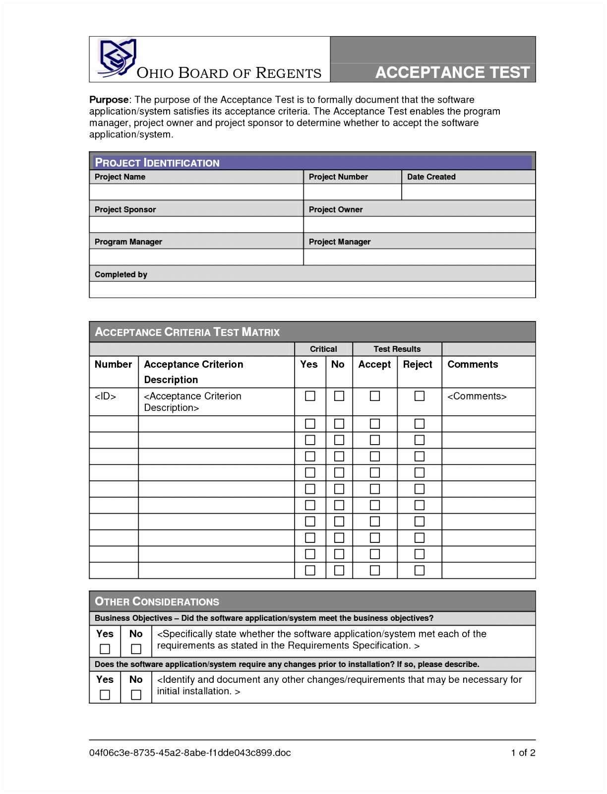 021 Fantastic Uat Testing Template Excel Gallery Resume Inside Acceptance Test Report Template