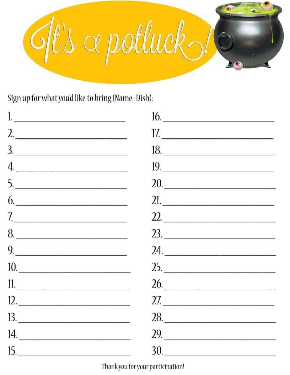 022 Template Ideas Potluck Sign Up Sheet Exceptional Free With Potluck Signup Sheet Template Word