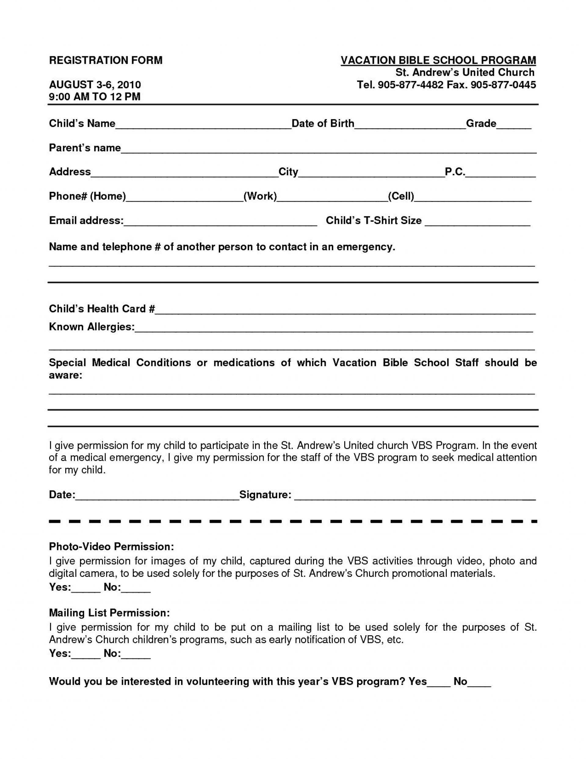 023 School Registration Form Template Word 102813 Ideas Free In Registration Form Template Word Free