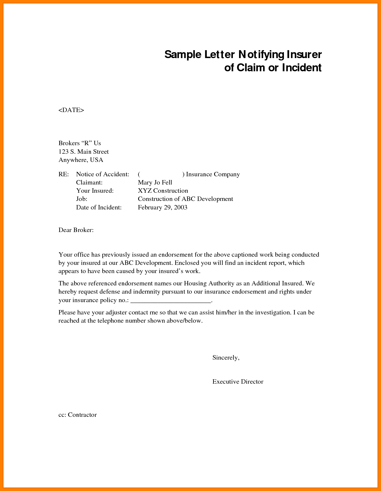 031 Marketing Plan Sample Outline Of Incident Report Letter With Insurance Incident Report Template