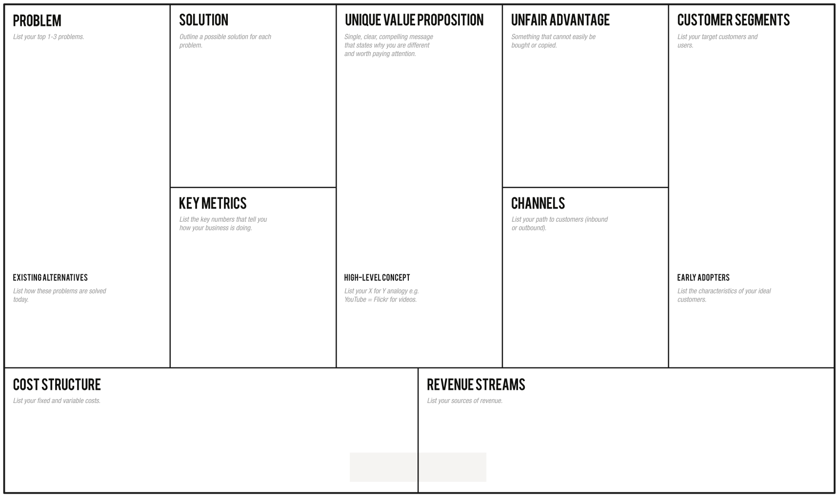 1 Page Business Plan | Leanstack For Lean Canvas Word Template