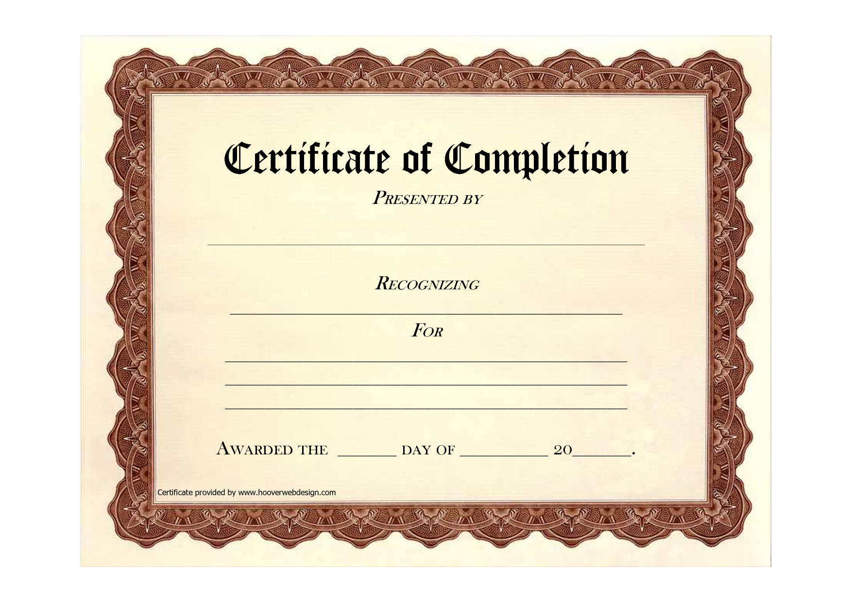 10 Certificate Of Completion Templates Free Download Images Intended For Free Certificate Of Completion Template Word