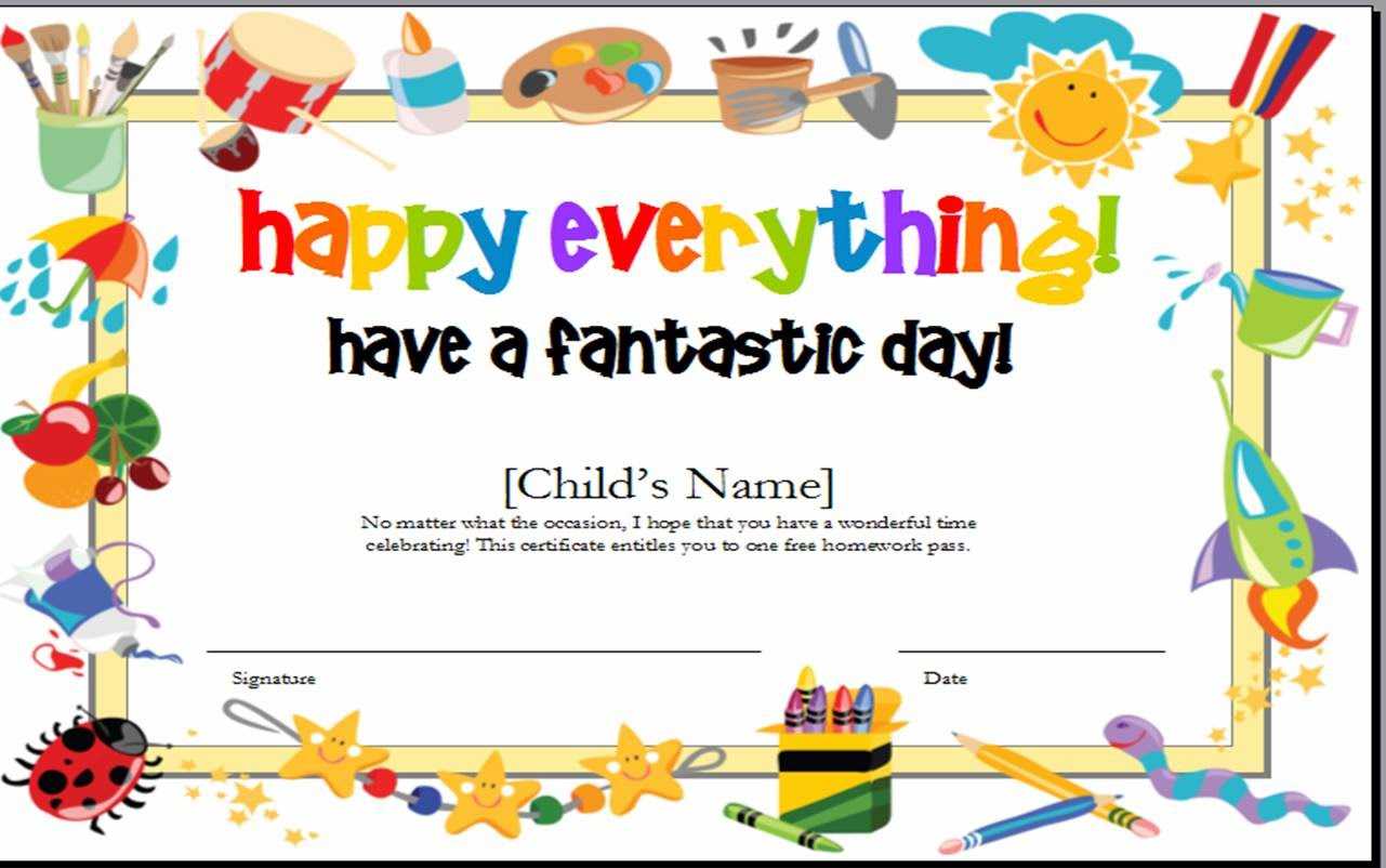 10+ Certificate Template Clipart | Clipartlook Inside Kids Gift Certificate Template