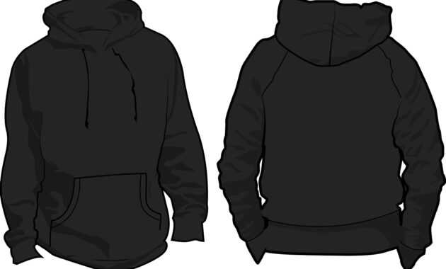 10 Pullover Hoodie Template Images - Black Blank Hoodie with Blank Black Hoodie Template