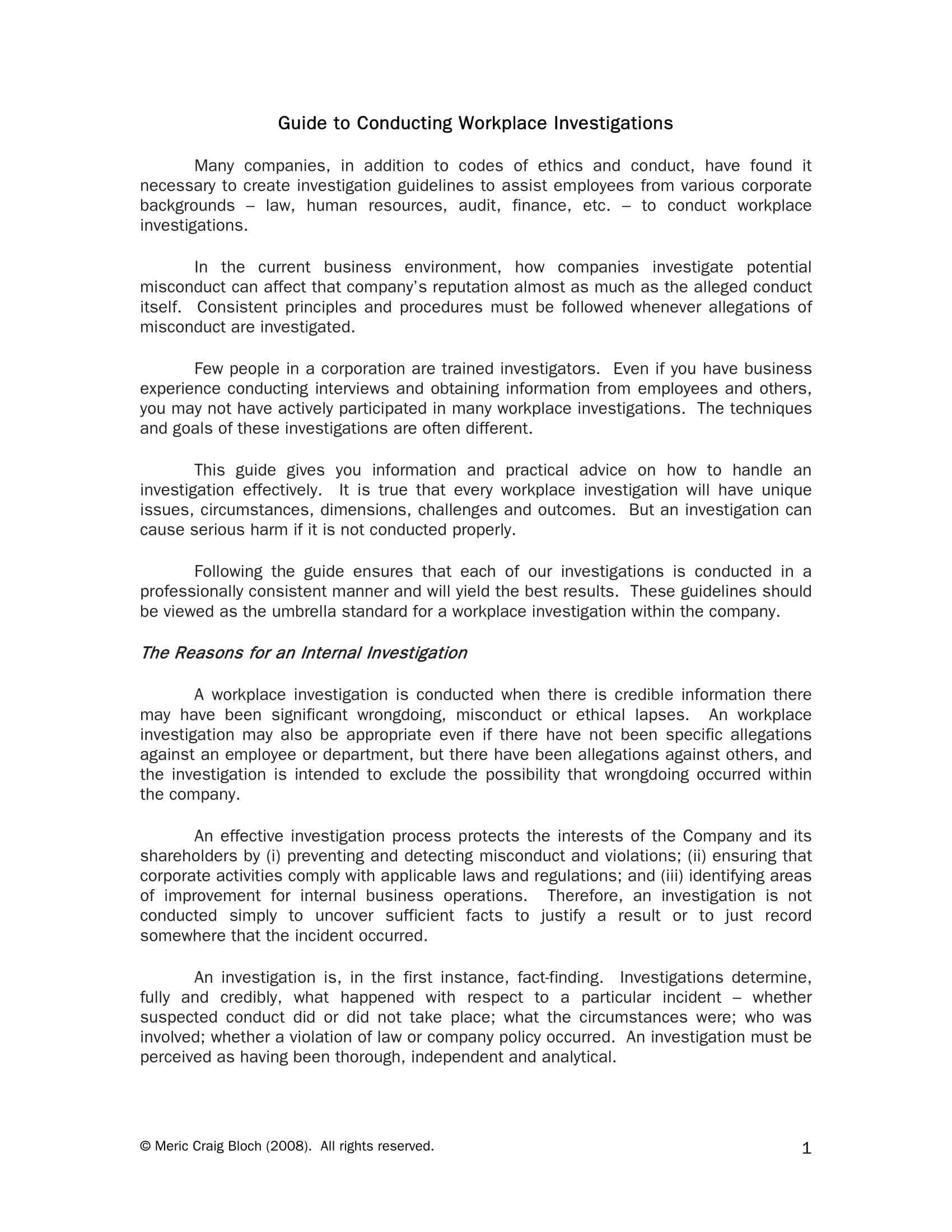 10+ Workplace Investigation Report Examples – Pdf | Examples Inside Sexual Harassment Investigation Report Template