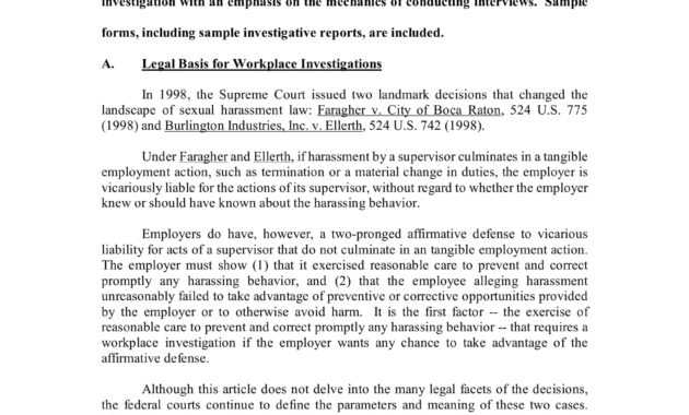 10+ Workplace Investigation Report Examples - Pdf | Examples with Sexual Harassment Investigation Report Template
