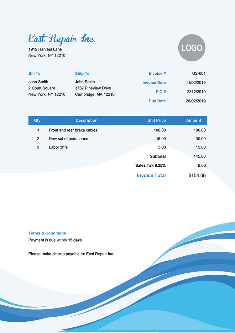 100 Free Invoice Templates | Print & Email Invoices Intended For Free Downloadable Invoice Template For Word