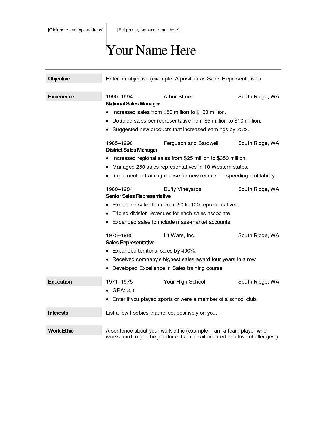 100 Free Printable Resume Templates | Sample Resume | Free Throughout Free Printable Resume Templates Microsoft Word