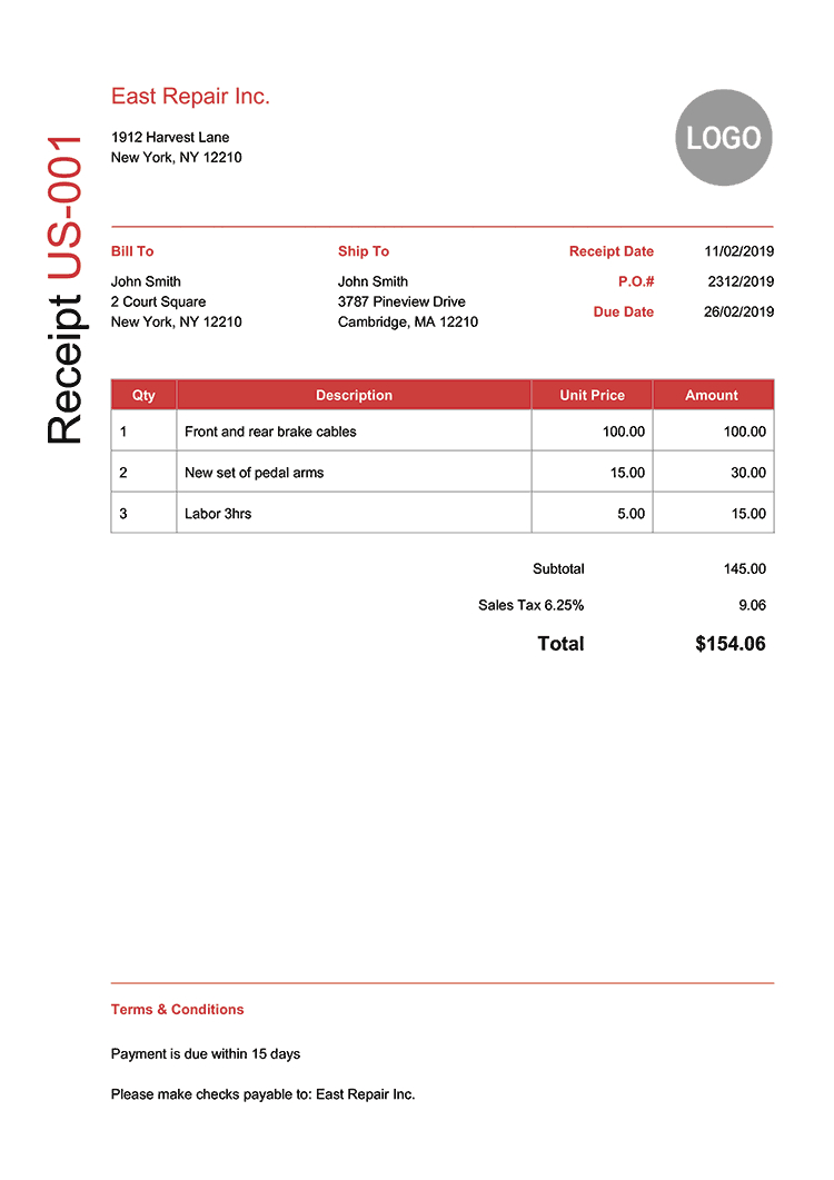 100 Free Receipt Templates | Print & Email Receipts As Pdf Pertaining To Fake Credit Card Receipt Template