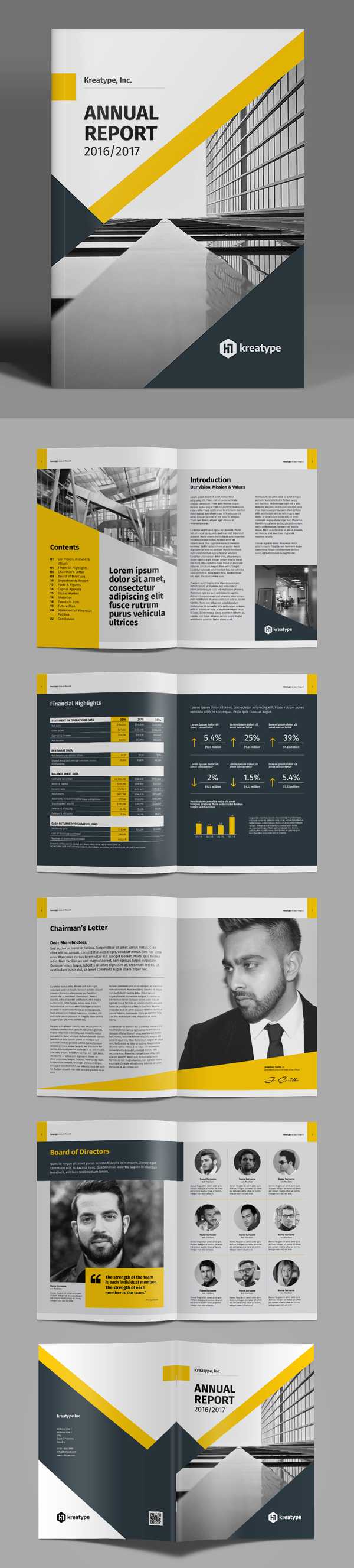100 Professional Corporate Brochure Templates | Design Inside Chairman's Annual Report Template