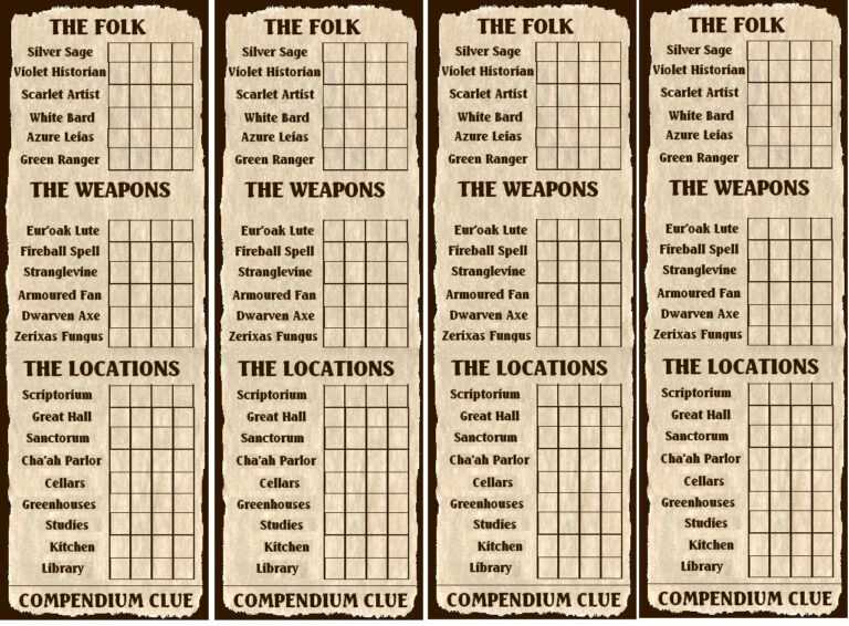 Clue Card Template