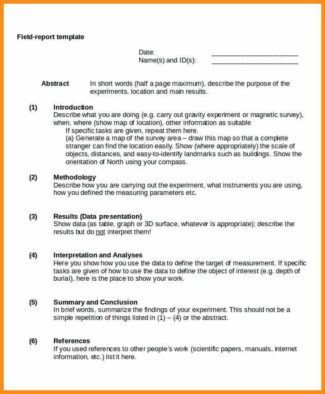 11 12 Example Of Field Report | Lasweetvida Intended For How To Write A Work Report Template