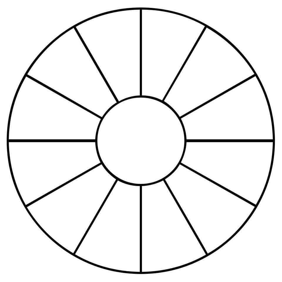 color wheel with primary and secondary colors template