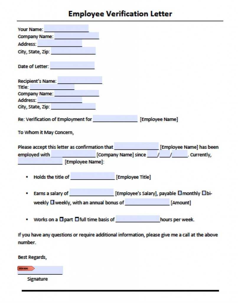 11+ Employee Verification Letter Examples – Pdf, Word | Examples Regarding Employment Verification Letter Template Word