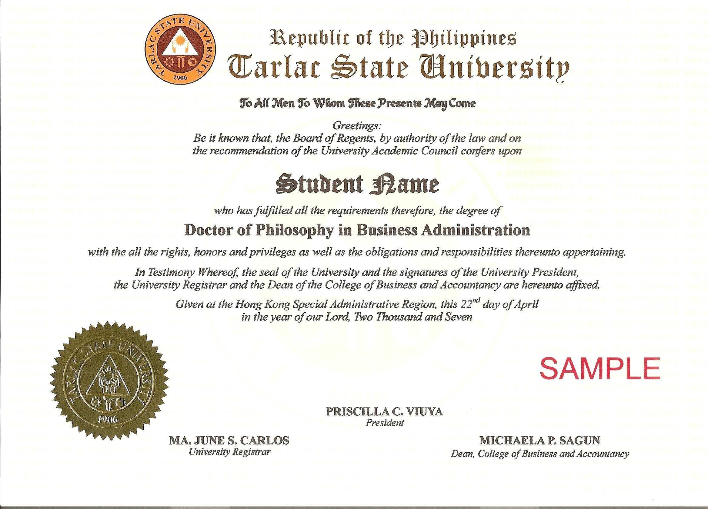 11 Free Printable Degree Certificates Templates Phd Within Doctorate Certificate Template