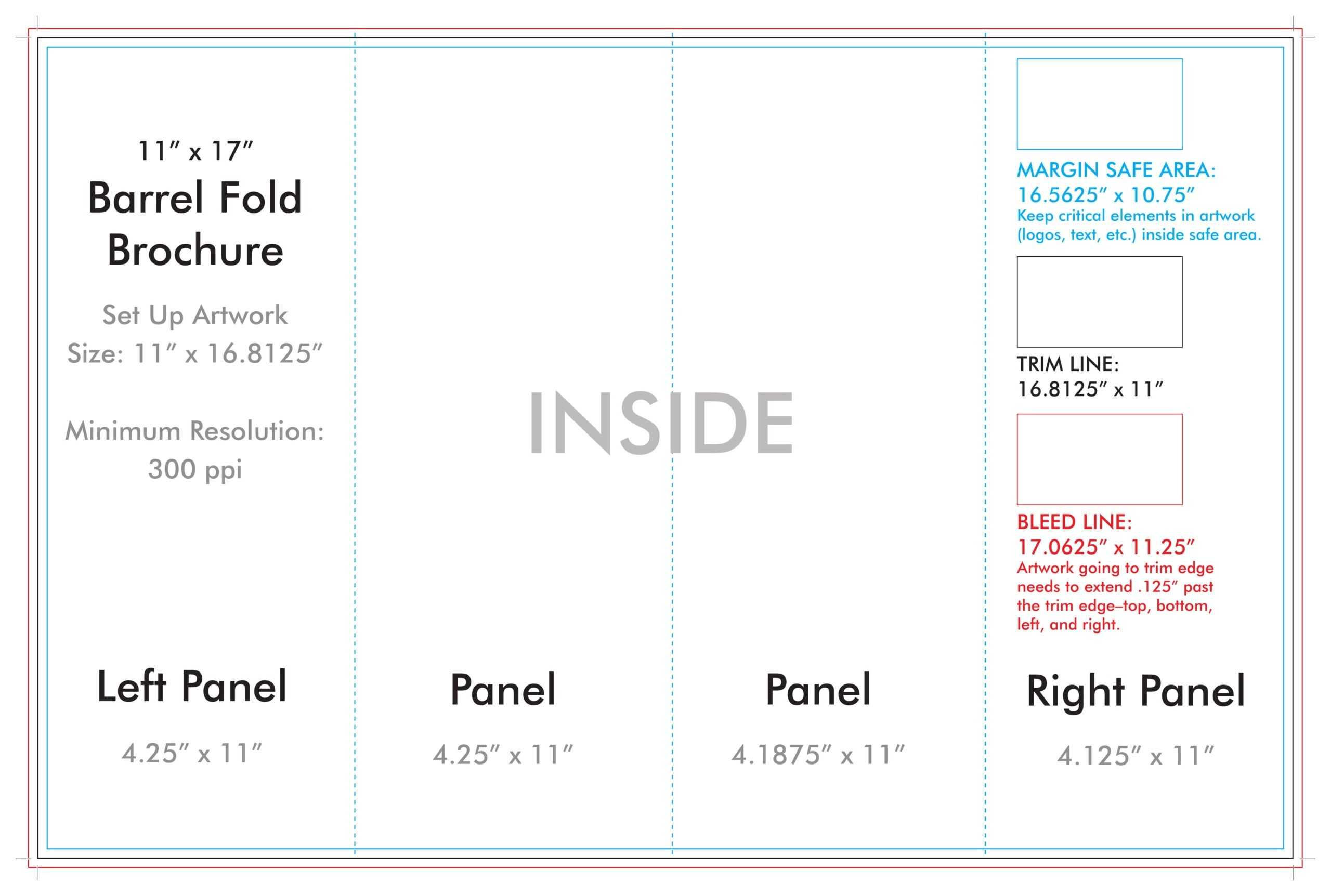 11" X 17" Barrel Fold Brochure Template – U.s. Press For 11X17 Brochure Template