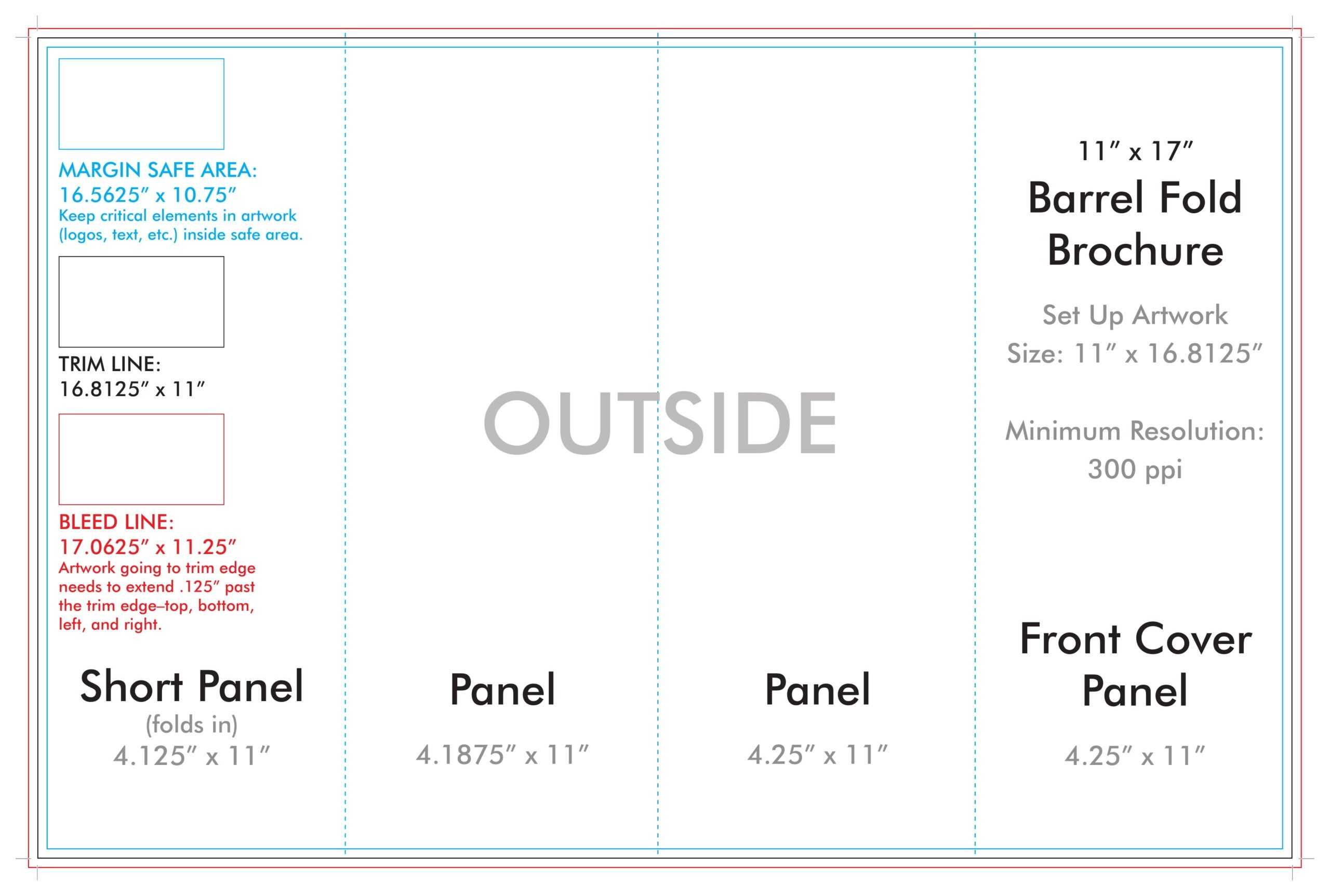 11" X 17" Barrel Fold Brochure Template – U.s. Press Intended For 11X17 Brochure Template