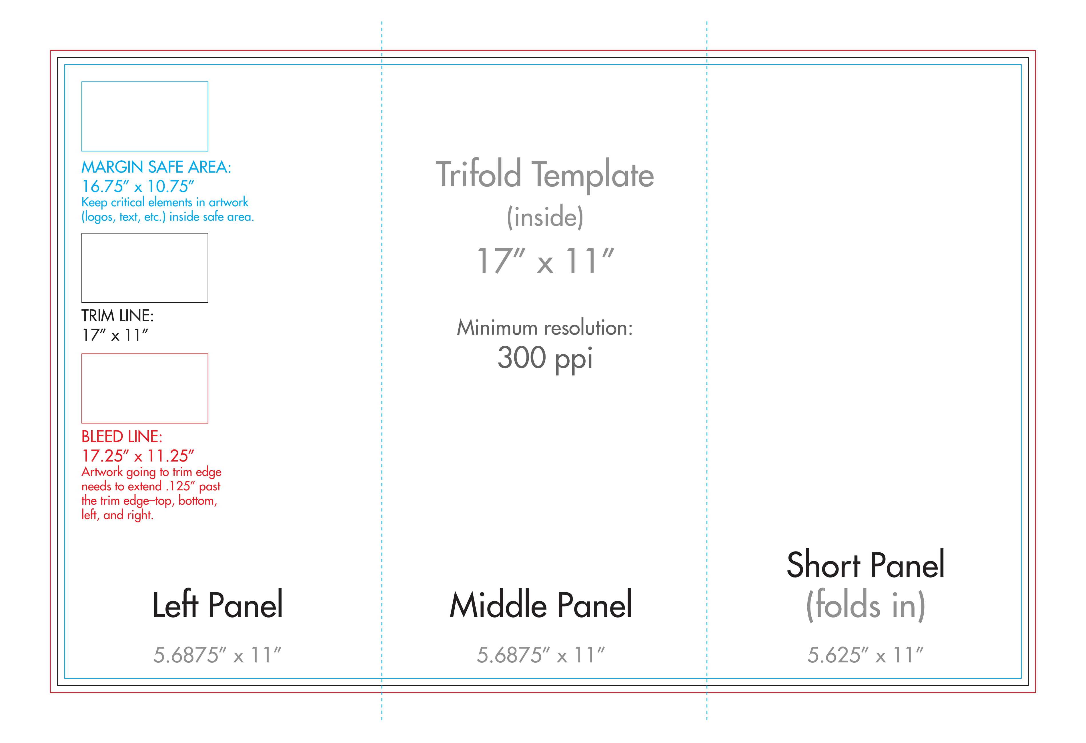 11" X 17" Tri Fold Brochure Template – U.s. Press With Brochure 4 Fold Template