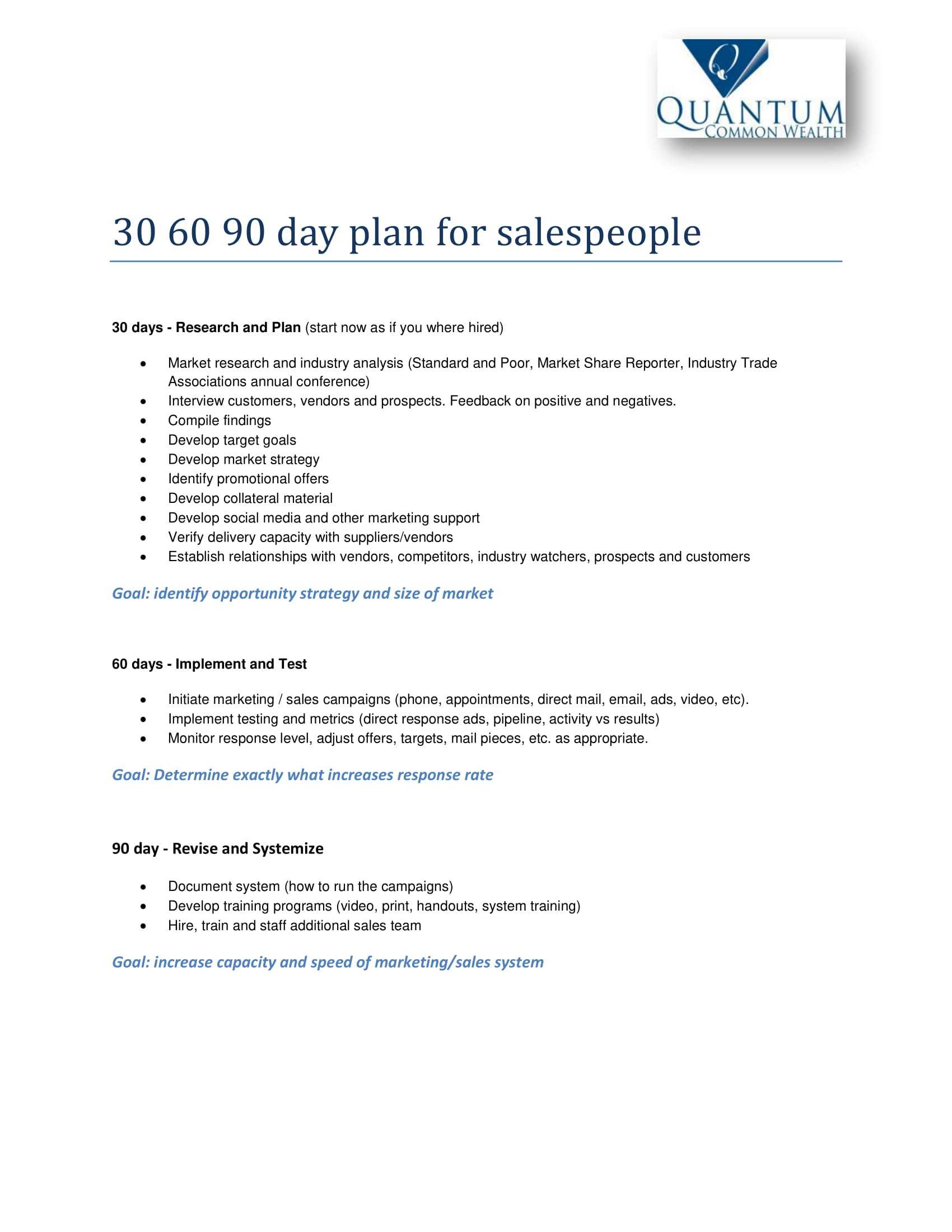 12+ 30 60 90 Day Sales Plan Examples – Pdf, Word | Examples Regarding 30 60 90 Day Plan Template Word