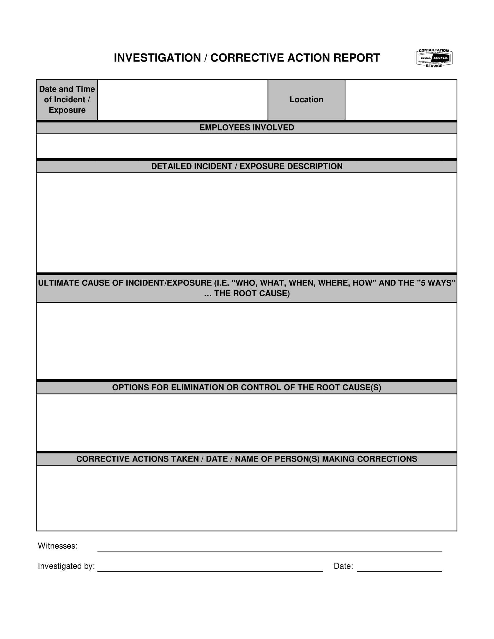 12+ Corrective Action Report Examples – Pdf | Examples Regarding Corrective Action Report Template