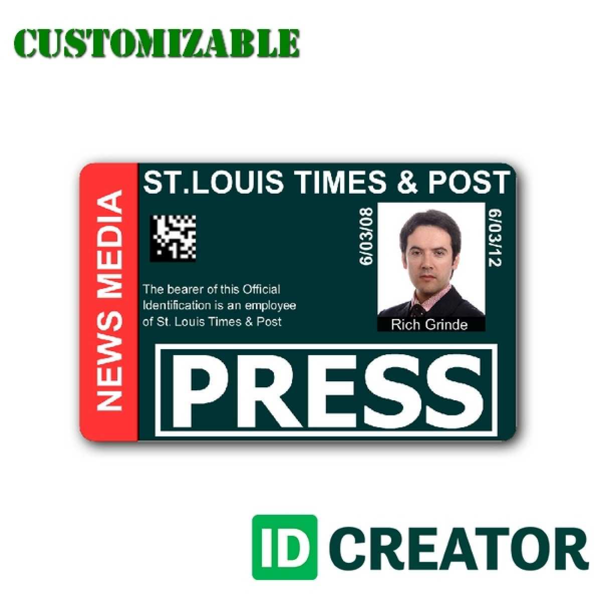 12 Images Of Media Center Passes Template | Vanscapital Pertaining To Media Id Card Templates