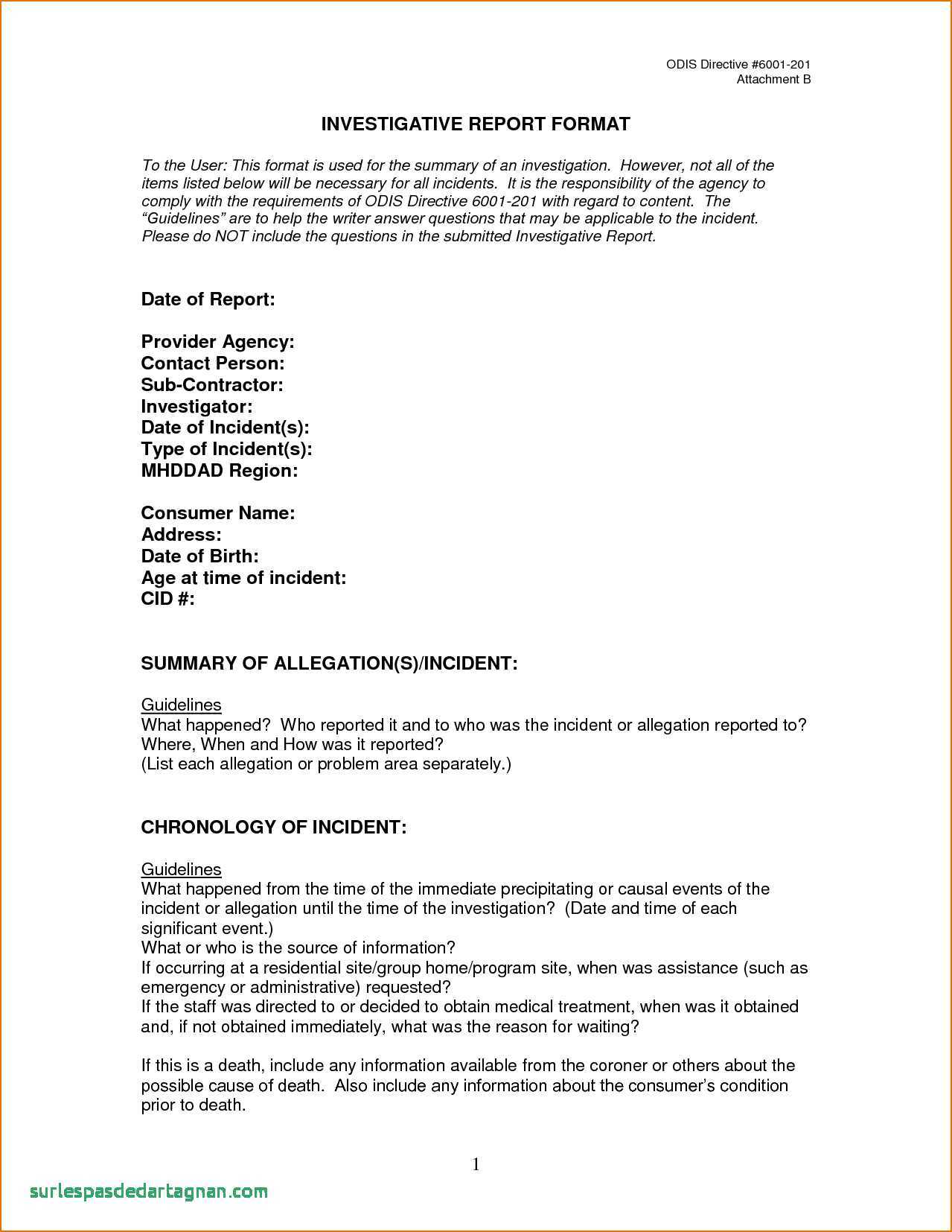12+ Investigation Report Template | Sopexample With Regard To Investigation Report Template Doc