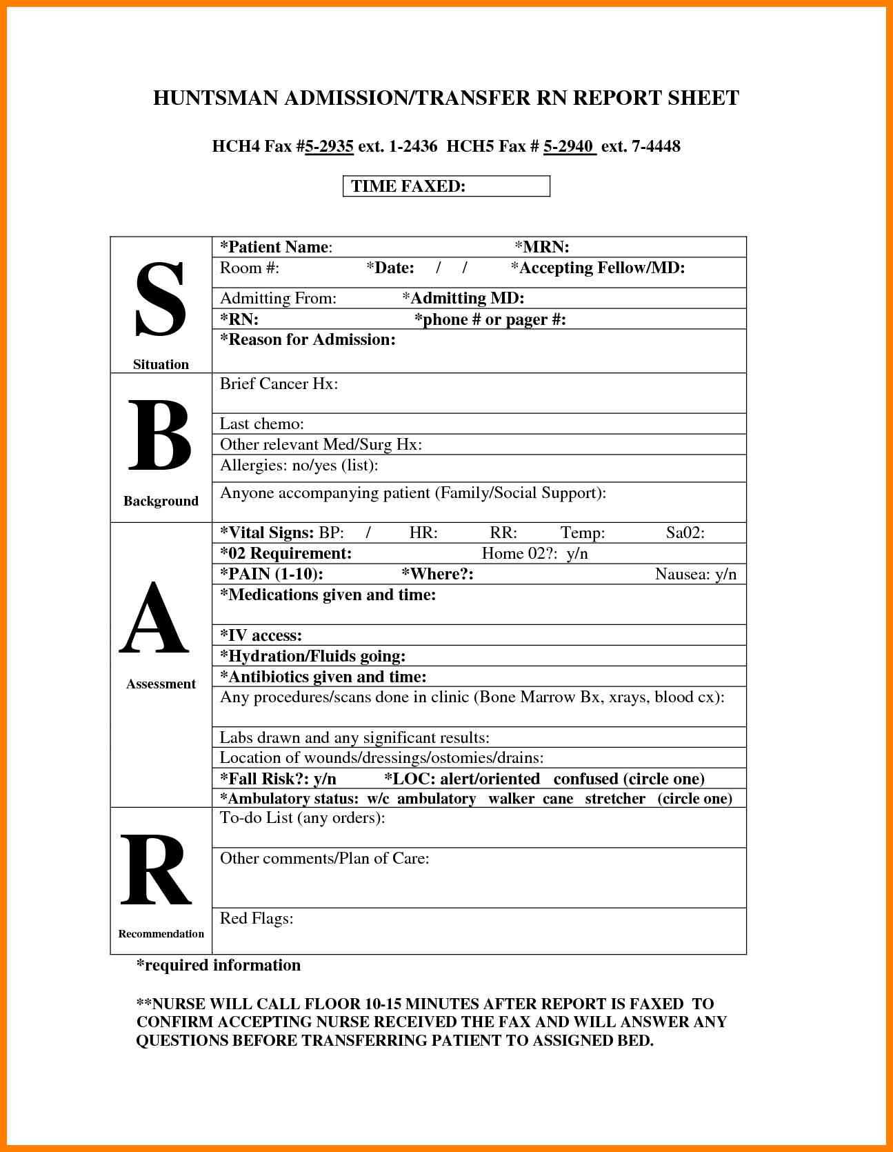 12+ Sbar Printable Forms | New Looks Wellness Inside Sbar Template Word