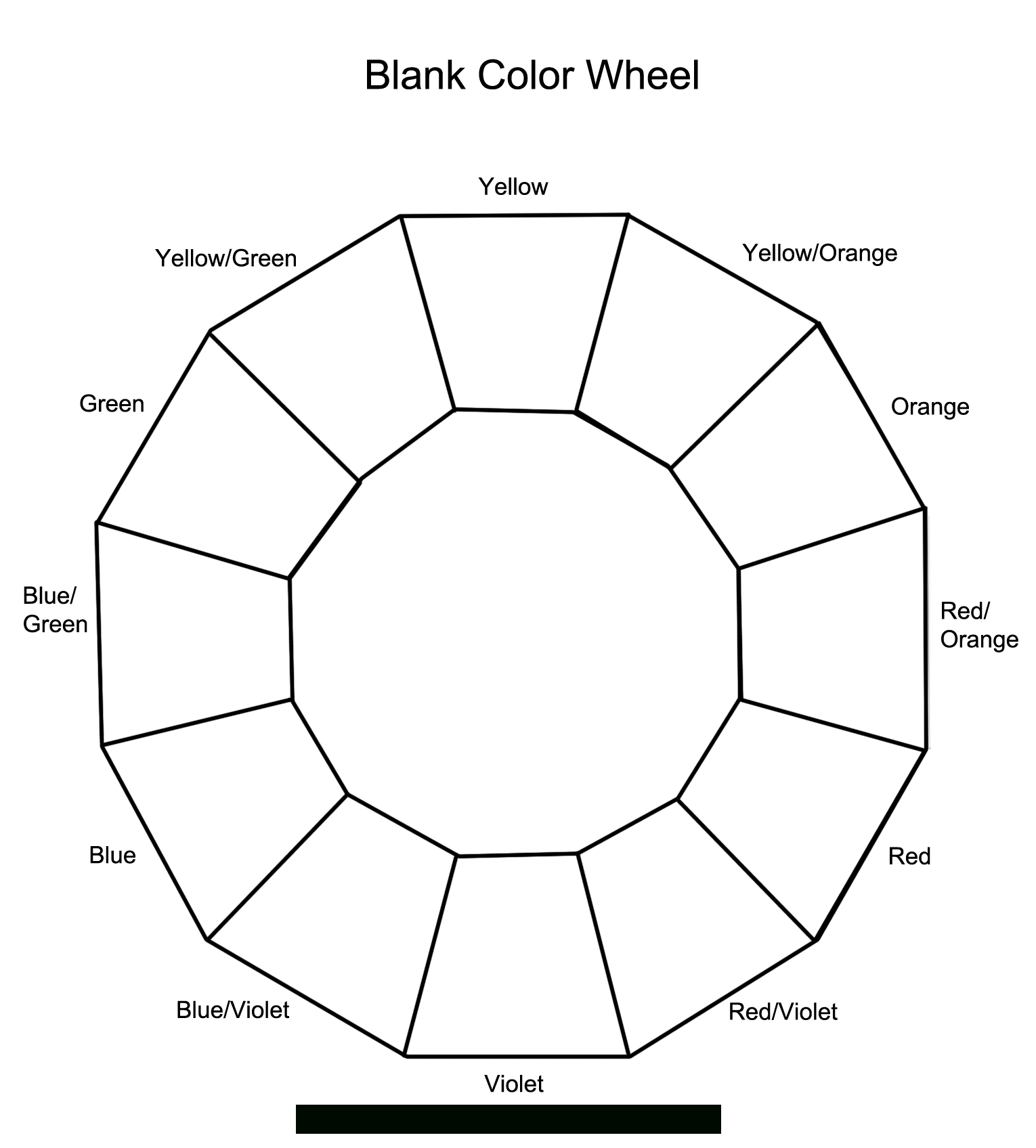 12 Section Colour Wheel | Free Pictures | Painting In 2019 Throughout Blank Color Wheel Template