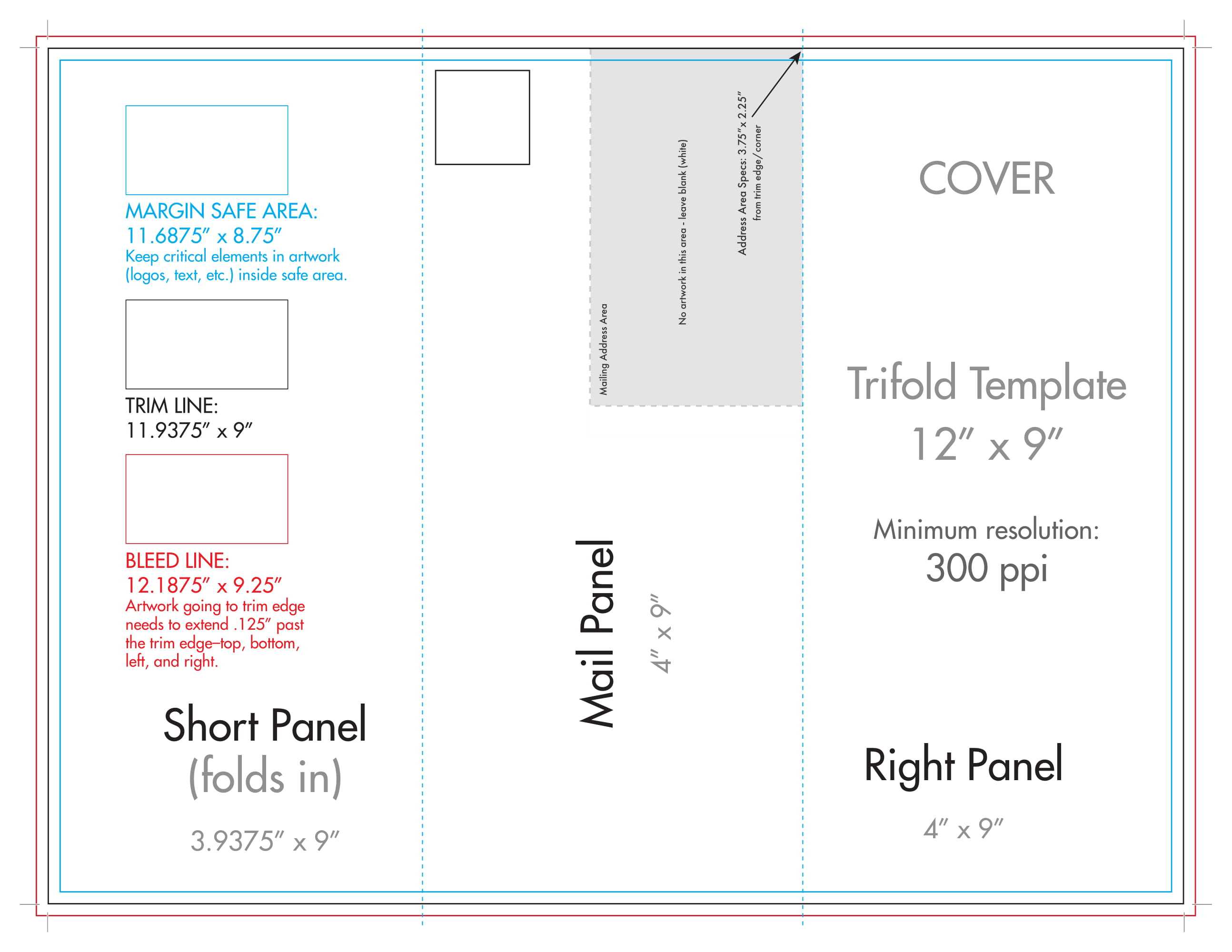 12" X 9" Rack Brochure Template (Tri Fold) – U.s. Press Intended For Brochure Folding Templates