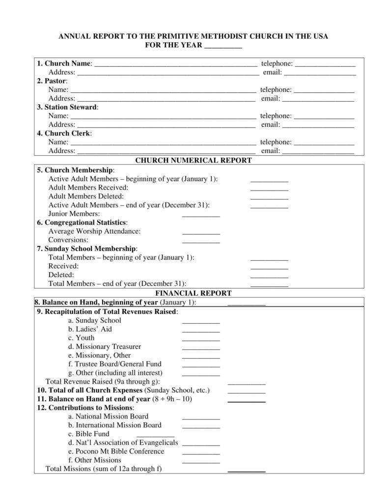 13 + Church Report Templates – Pdf, Google Doc, Apple Pages Regarding Annual Financial Report Template Word