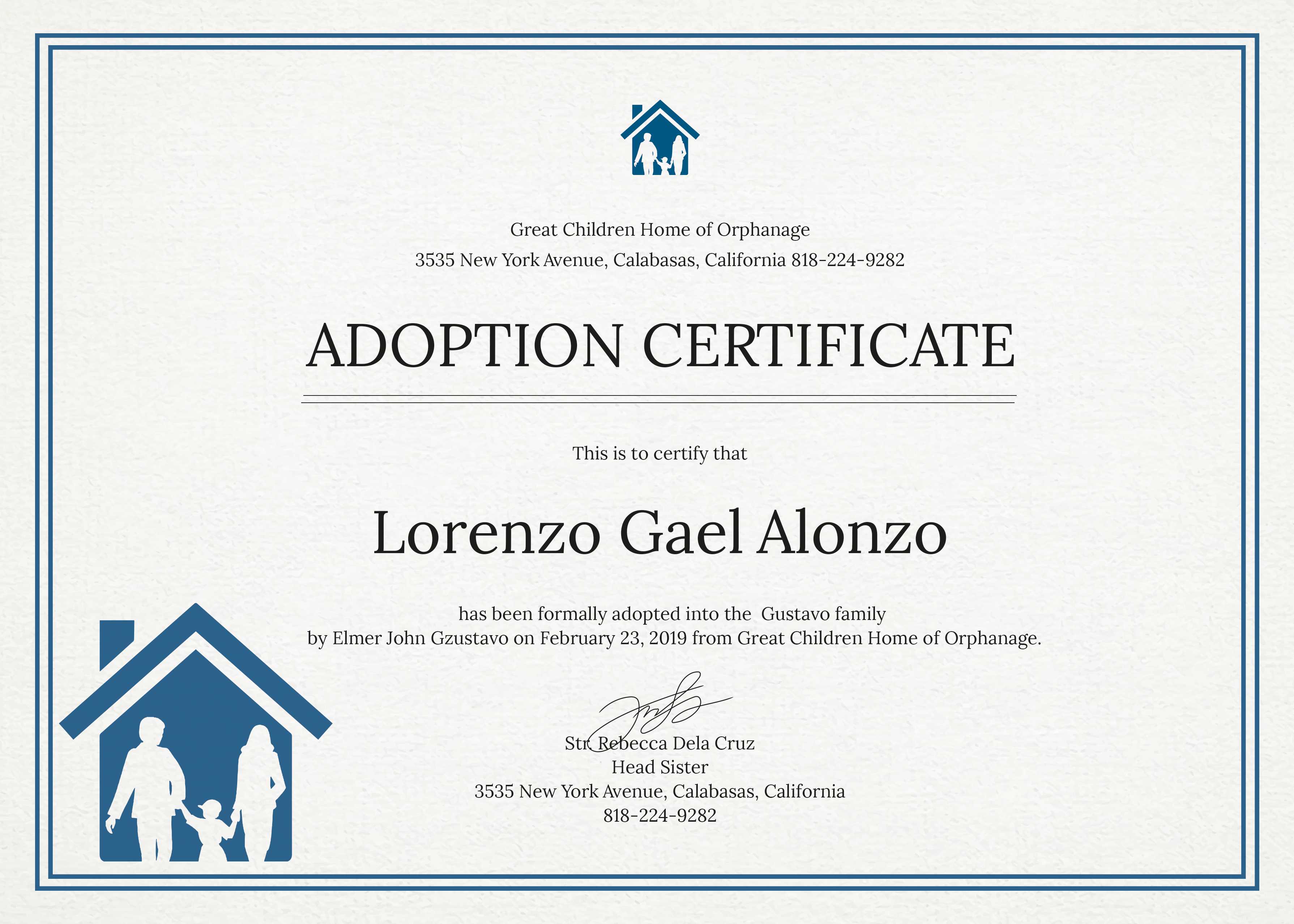 14+ Adoption Certificate Templates | Proto Politics Within Adoption Certificate Template