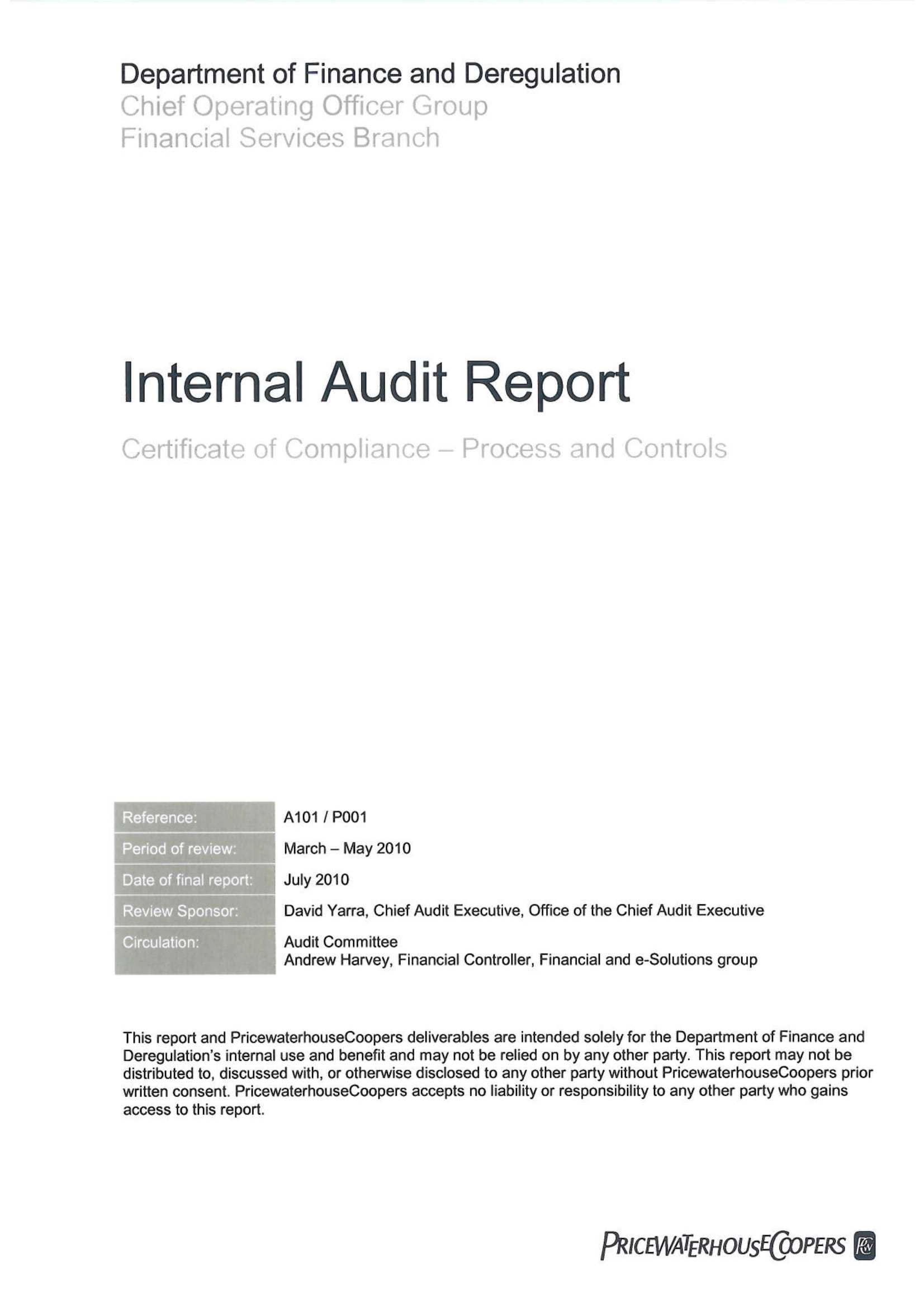 14+ Internal Audit Report Examples – Pdf, Word | Examples Within Internal Control Audit Report Template