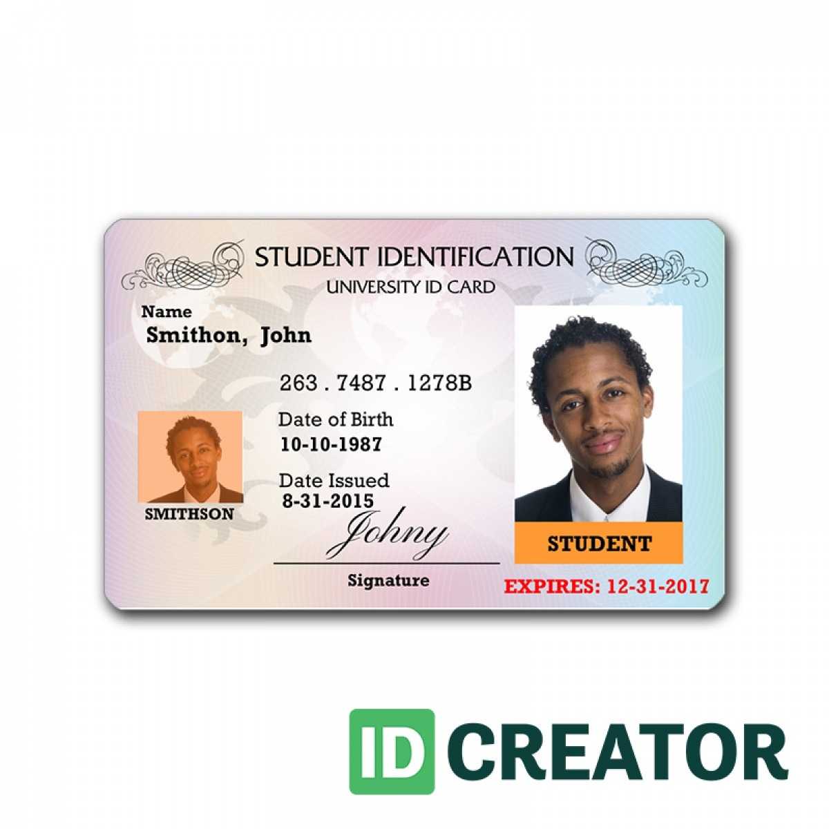 15+ Id Card Template | Letter Adress With Sample Of Id Card Template