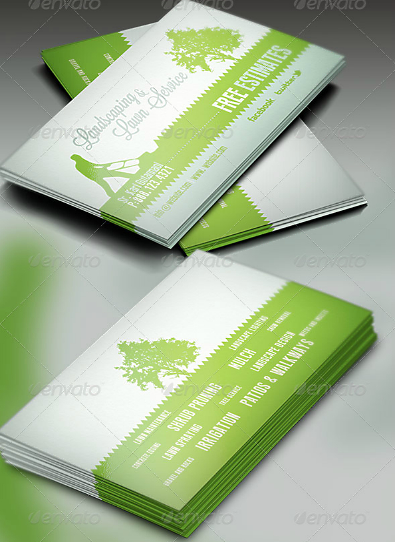 15+ Landscaping Business Card Templates – Word, Psd | Free For Gardening Business Cards Templates