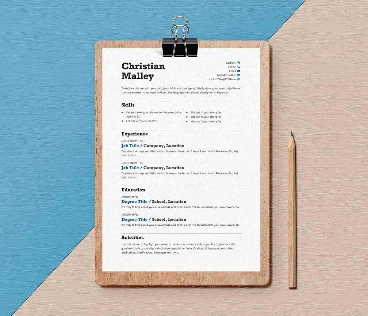 15+ Resume Templates For Word (Free To Download) In How To Get A Resume Template On Word