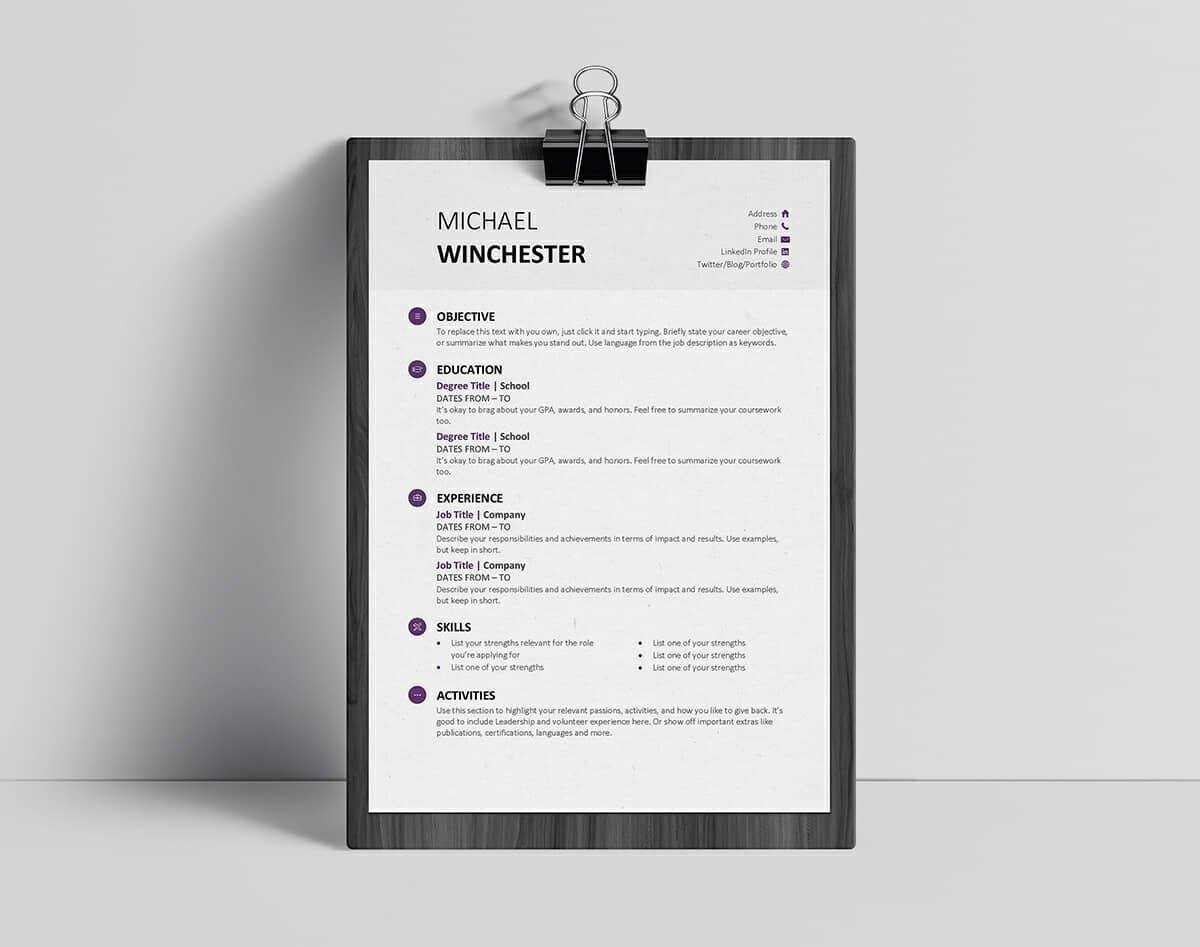 15+ Resume Templates For Word (Free To Download) Intended For How To Find A Resume Template On Word