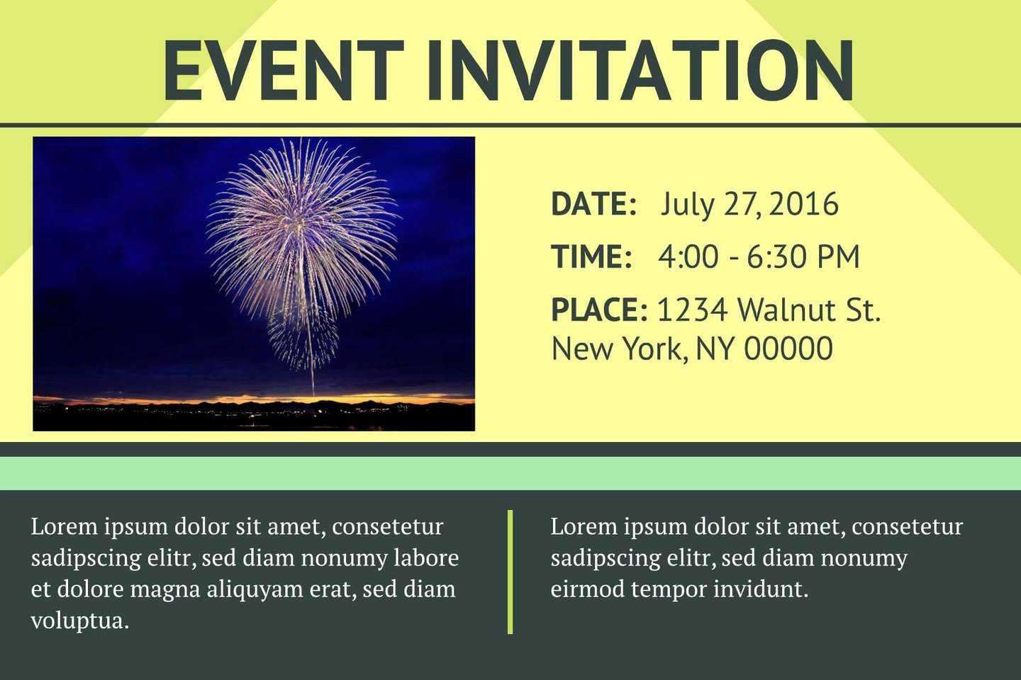 16 Free Invitation Card Templates & Examples – Lucidpress Inside Event Invitation Card Template