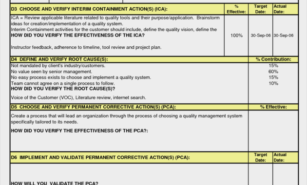 17. 8D Report Vorlage Word Herunterladen 8D Report Vorlage in 8D Report Template Xls